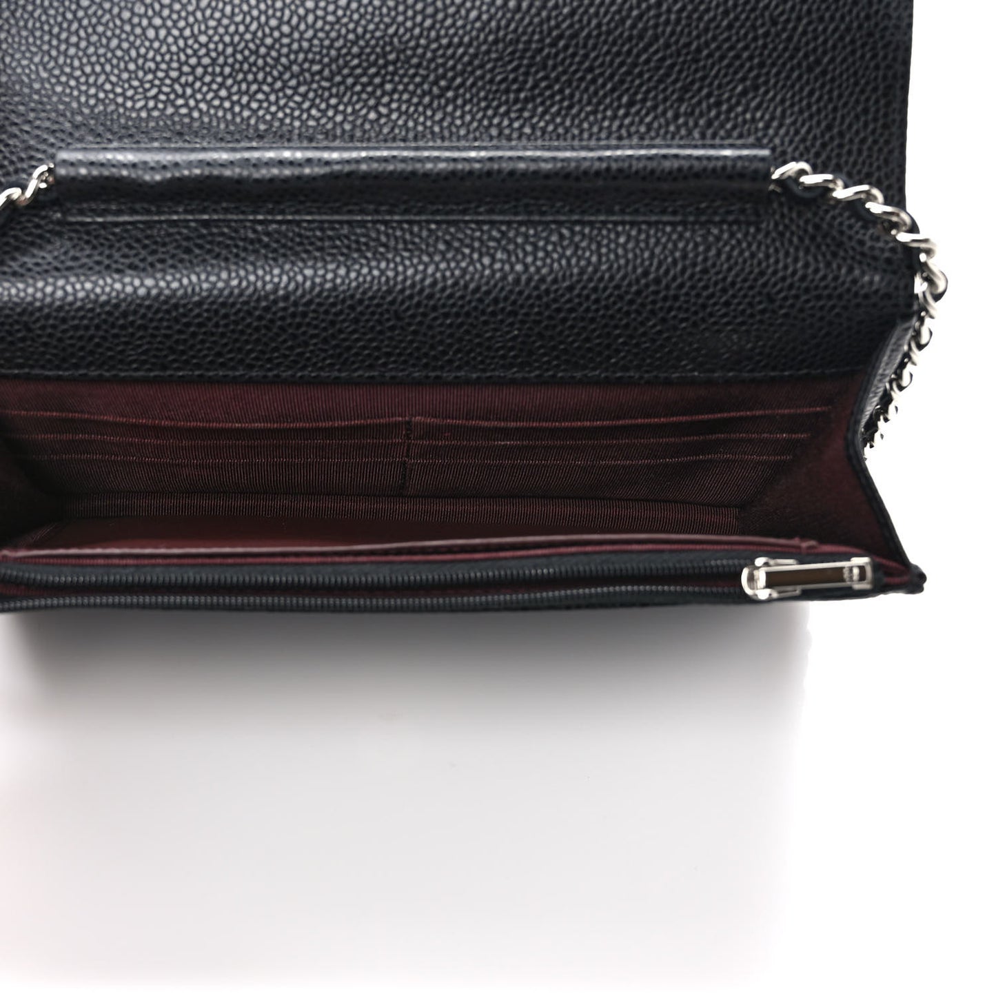 Caviar Quilted Wallet on Chain WOC Black
