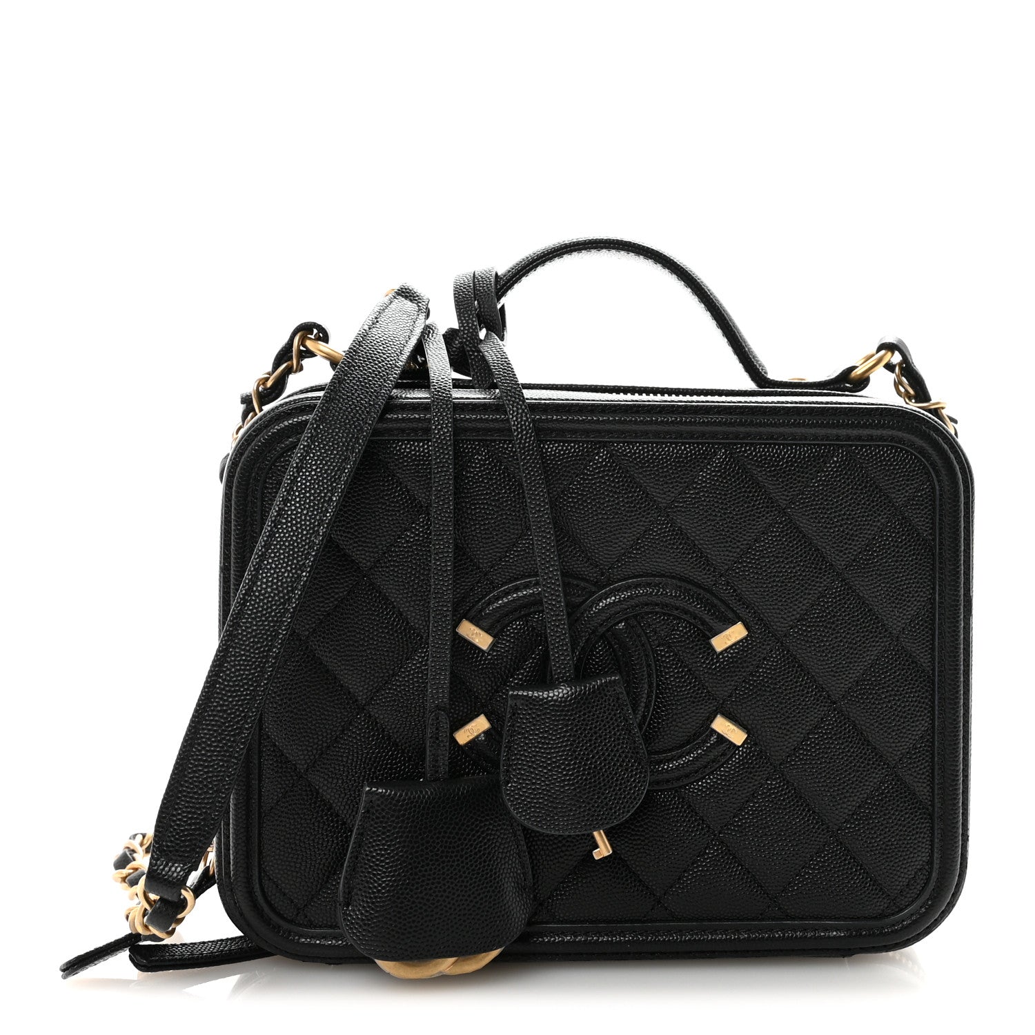 Chanel Caviar Quilted Medium CC Filigree Vanity Case Black 1 of 11