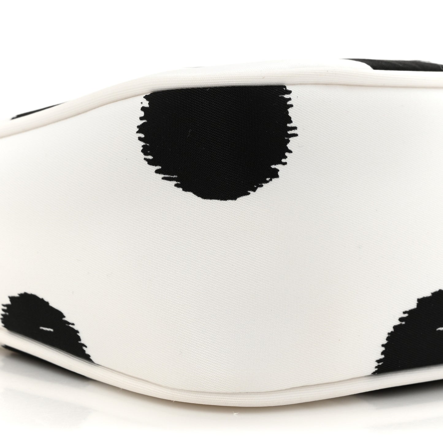 Tessuto Nylon Polka-Dot Mini Re-Edition 2000 Bag White Black