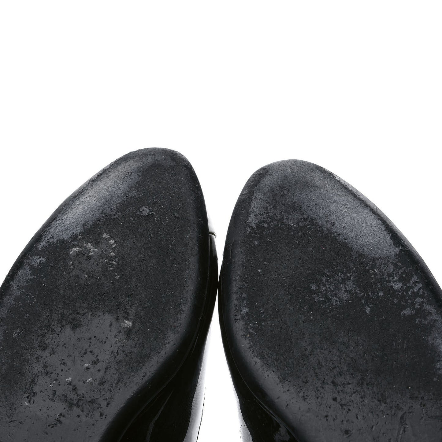 Patent Cap Toe Ballerina Flats 36.5 Black White