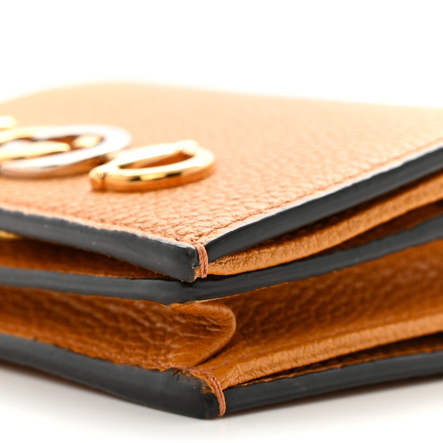 Grainy Calfskin Zumi Chain Card Case Wallet Friky Taupe