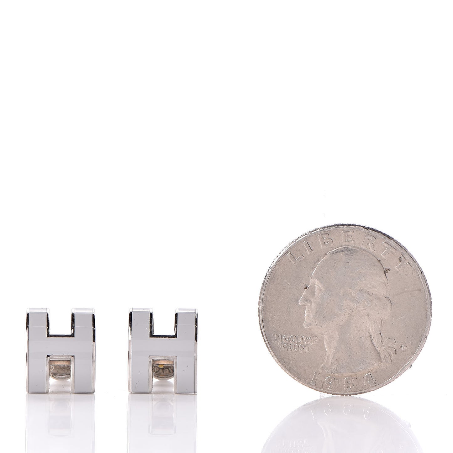 Palladium Lacquered Pop H Earrings White