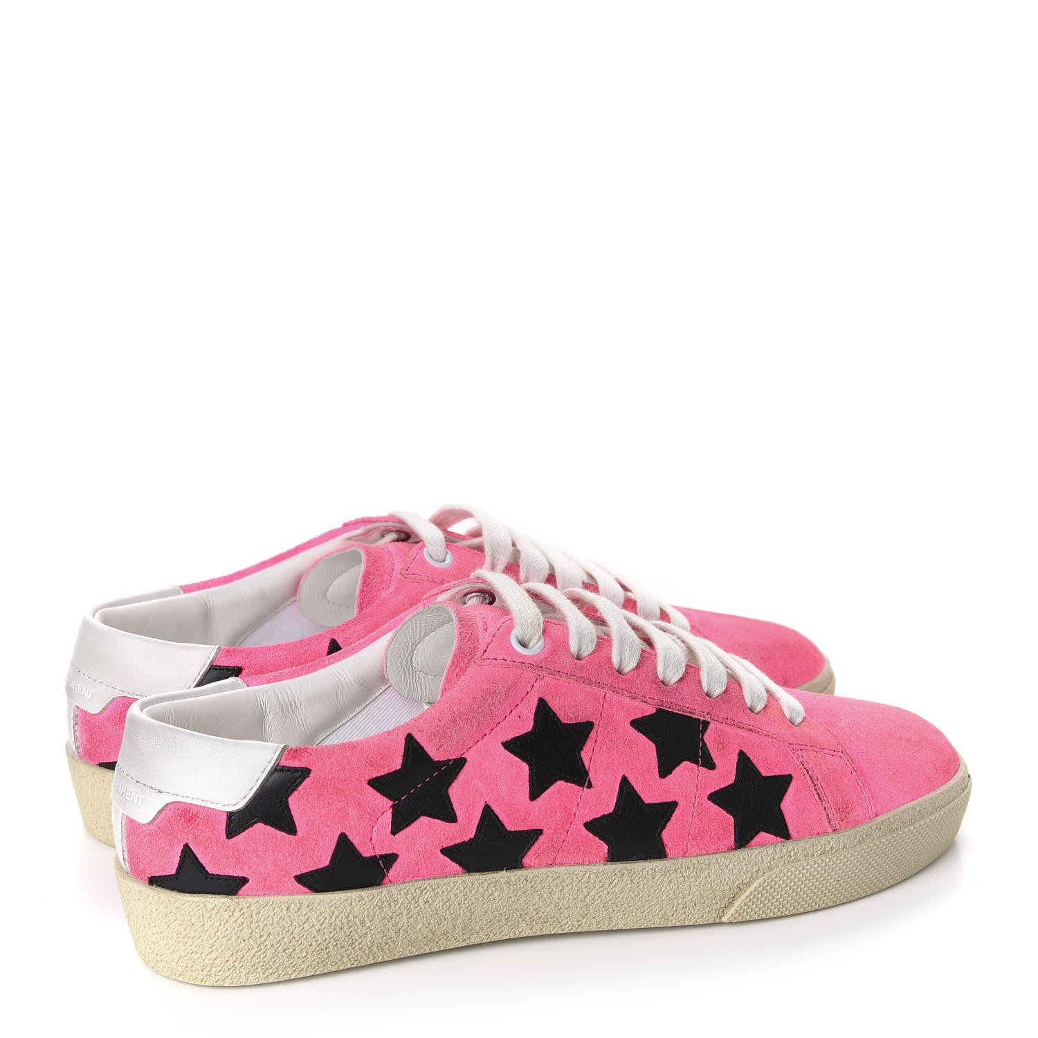 Saint Laurent Suede Star Court Sneakers 36 Pink Black 4 of 11