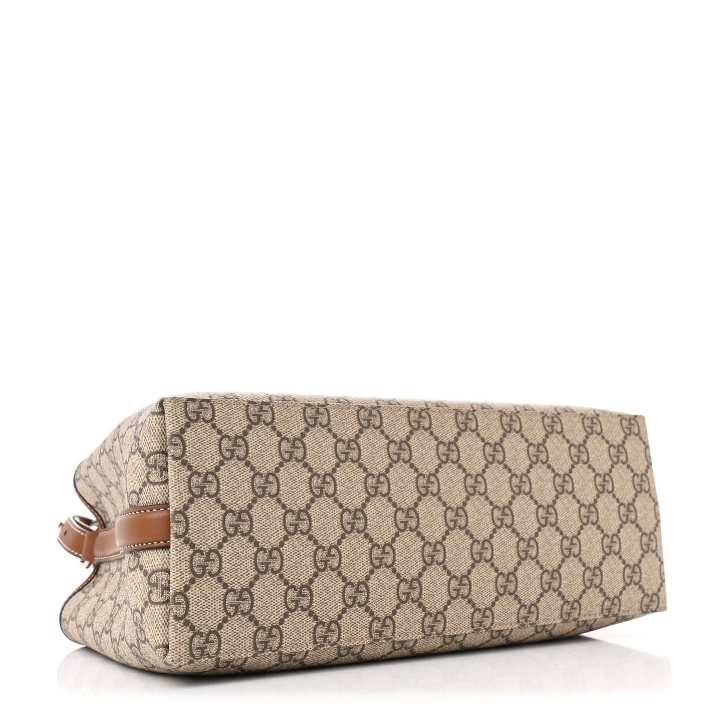 GG Supreme Monogram Emblem Medium Tote Bag Beige Dark Brown