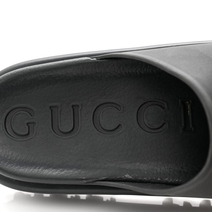 Gucci Soft Rubber Womens Interlocking G Platform 42mm Slide Sandals 39 Black 7 of 7