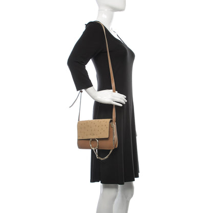 Chloe Ostrich Calfskin Small Faye Shoulder Bag Light Brown 2 of 10