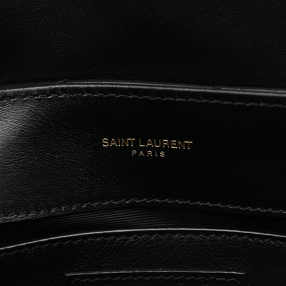 Saint Laurent Calfskin Y Quilted Monogram Small Loulou Chain Satchel Black 7 of 10