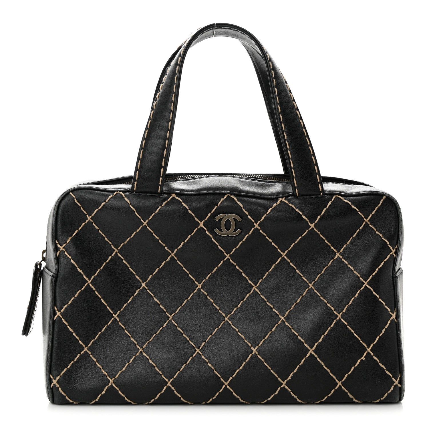 Chanel Calfskin Contrast Stitch Surpique Bowler Black 1 of 15