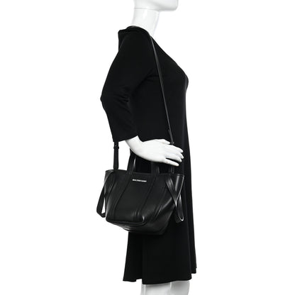 Balenciaga Grained Calfskin XS Everyday North South Shoulder Tote Bag Black 3 of 12