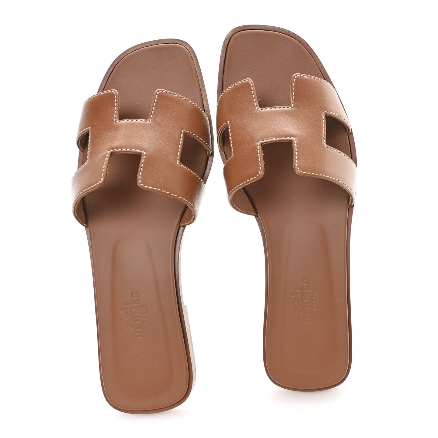 Box Calfskin Oran Sandals 37.5 Gold