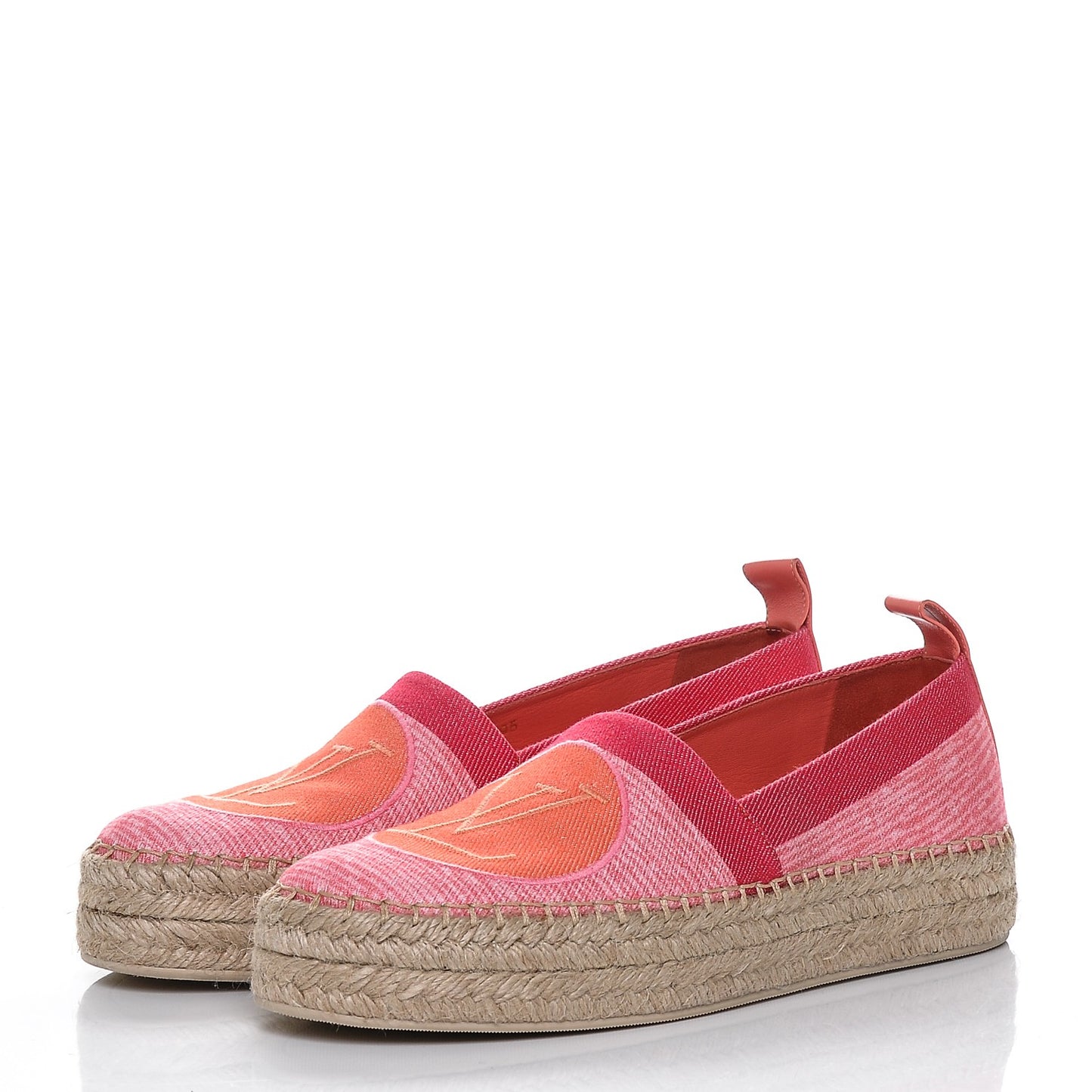 Canvas Blue Shore Espadrille Flats 39 Corail