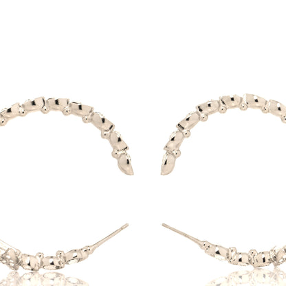 Chanel Metal Crystal CC Hoop Earrings Silver 3 of 4