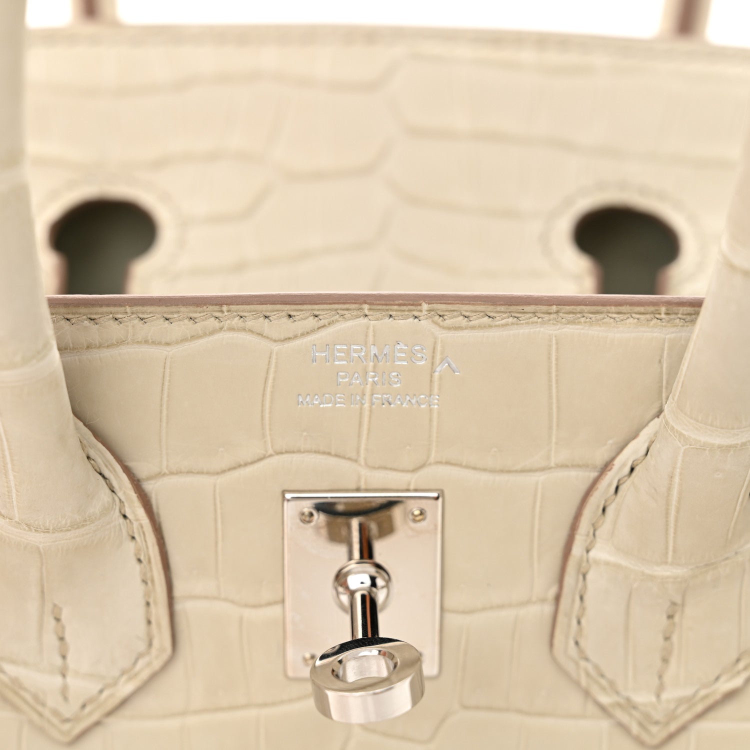Hermes Matte Porosus Crocodile Birkin 25 Beton 6 of 13