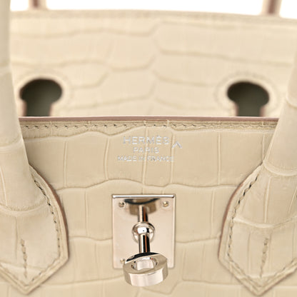 Hermes Matte Porosus Crocodile Birkin 25 Beton 6 of 13