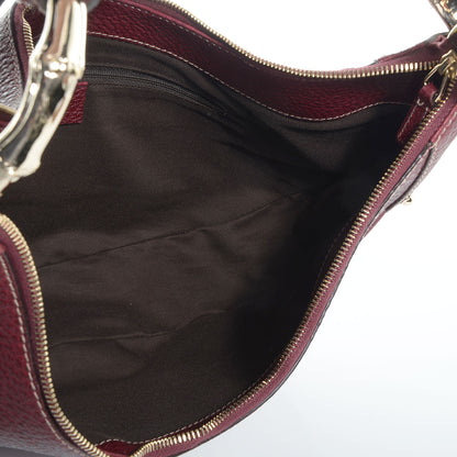 Gucci Leather Half Moon Bamboo Ring Hobo Dark Red 5 of 7
