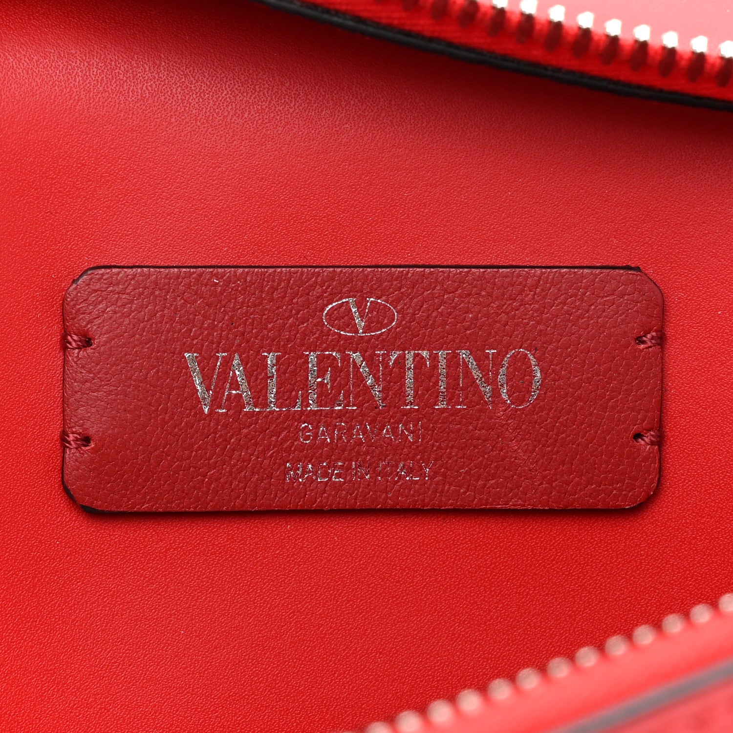 Valentino Garavani Calfskin Mens VLTN Belt Bag Pure Red Black 6 of 10