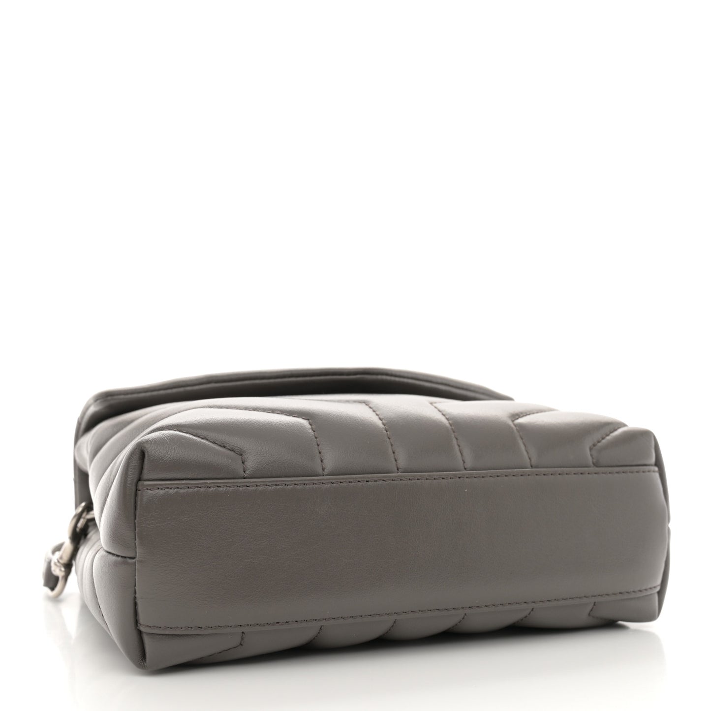 Calfskin Y Quilted Monogram Toy Loulou Crossbody Bag Grey Kaki