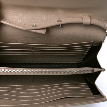 Saint Laurent Grain De Poudre Matelasse Chevron Monogram Chain Wallet Rose Poudre 4 of 4