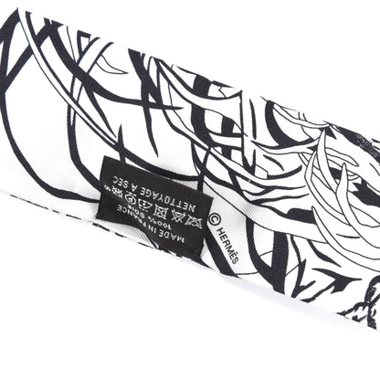 Hermes Silk Jungle Love Rainbow Twilly Gris Black White 3 of 4