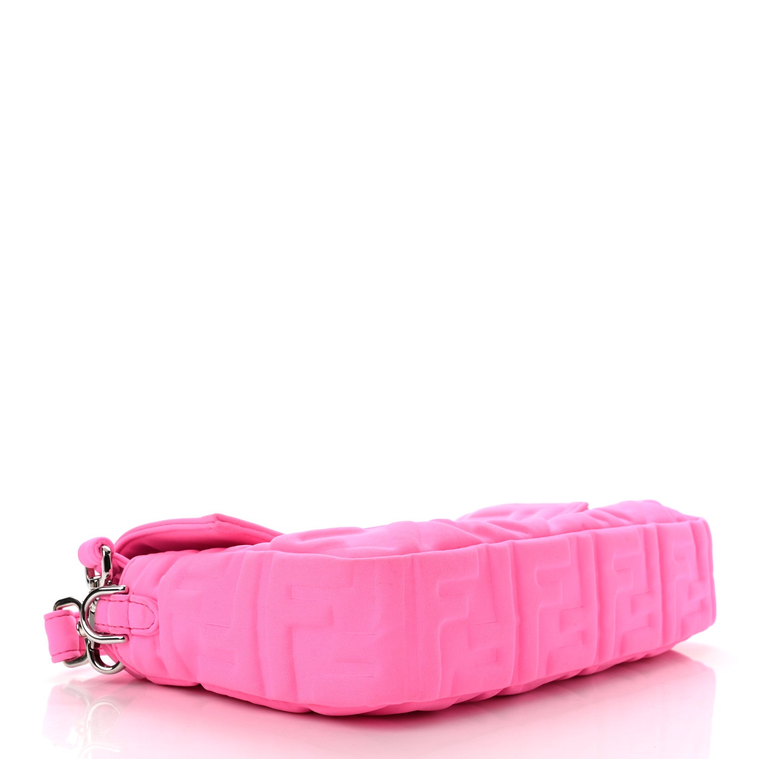 Fendi Lycra FF 1974 Embossed Baguette Rosa Fluo 4 of 12