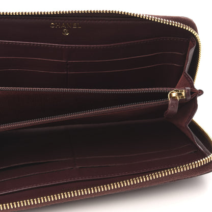 Chanel Lambskin Quilted Large Gusset Zip Around Wallet Burgundy 5 of 7