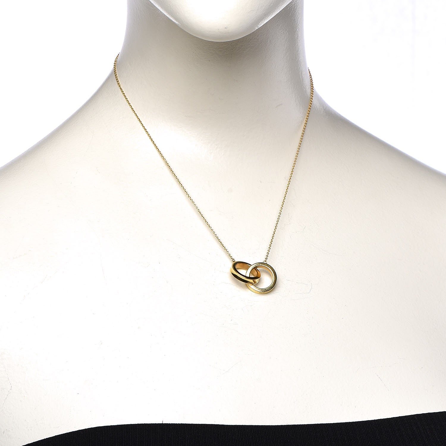 Tiffany 18K Yellow Gold 1837 Interlocking Circles Pendant Necklace 2 of 7