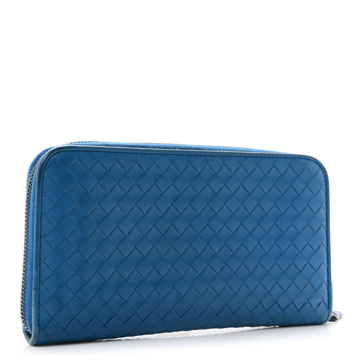 Nappa Intrecciato Zip Around Wallet Thunder
