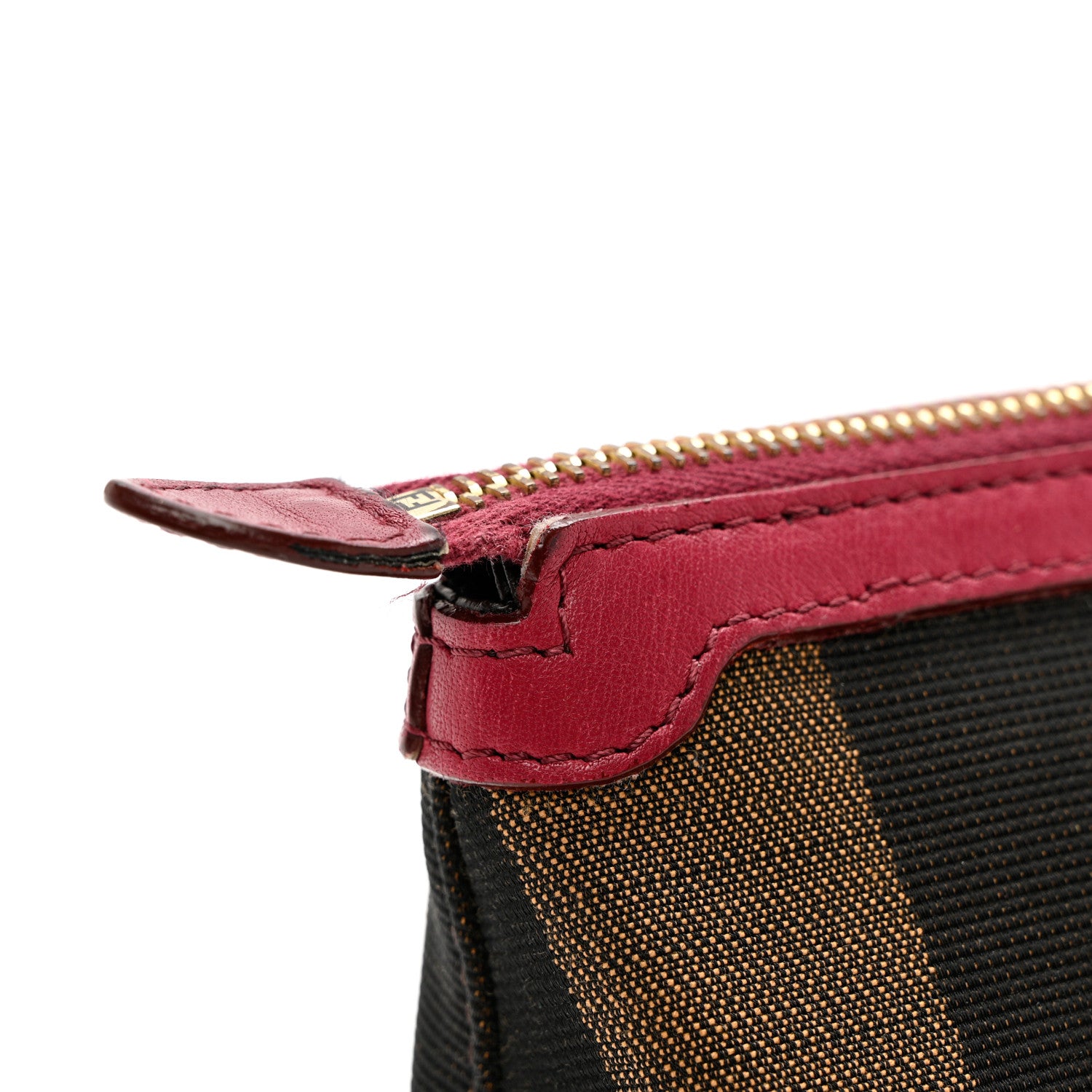 Fendi Pequin Vitello Pouch Tobacco Amarena 7 of 7