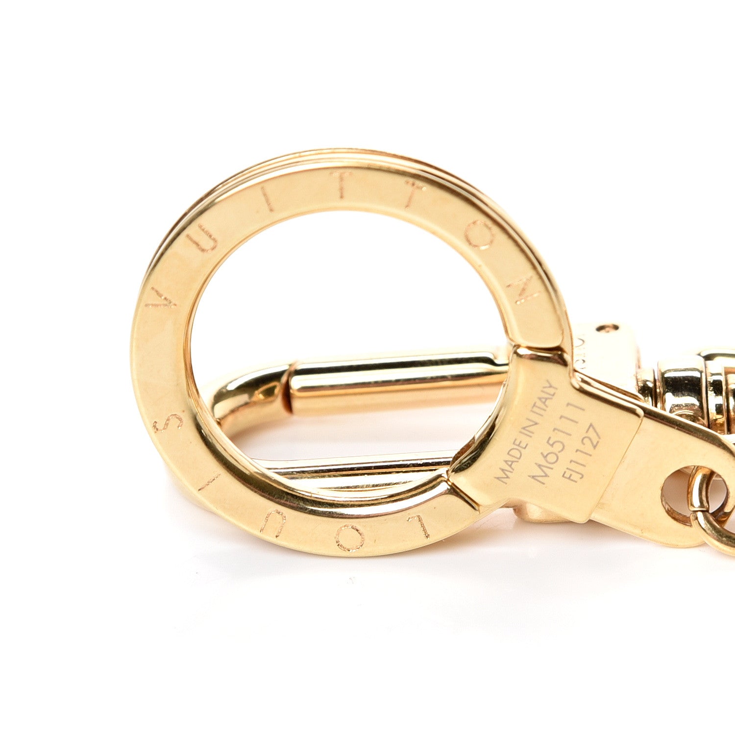 Louis Vuitton Brass Enamel Fleur De Monogram Bag Charm Chain Gold 4 of 4