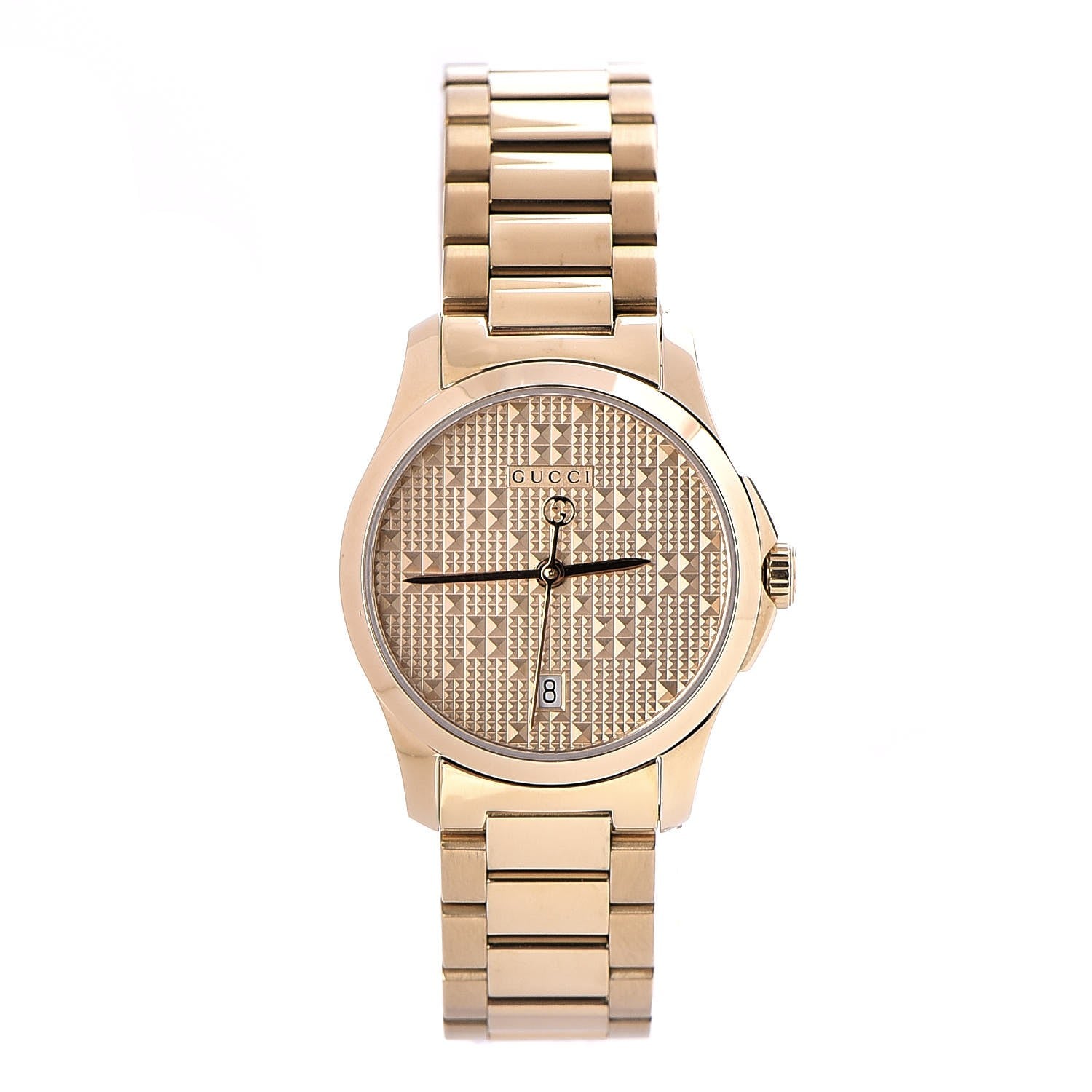 Gucci Stainless Steel 27mm G-Timeless Diamante Quartz Watch Gold 1 of 7