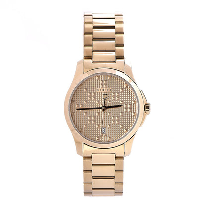 Gucci Stainless Steel 27mm G-Timeless Diamante Quartz Watch Gold 1 of 7