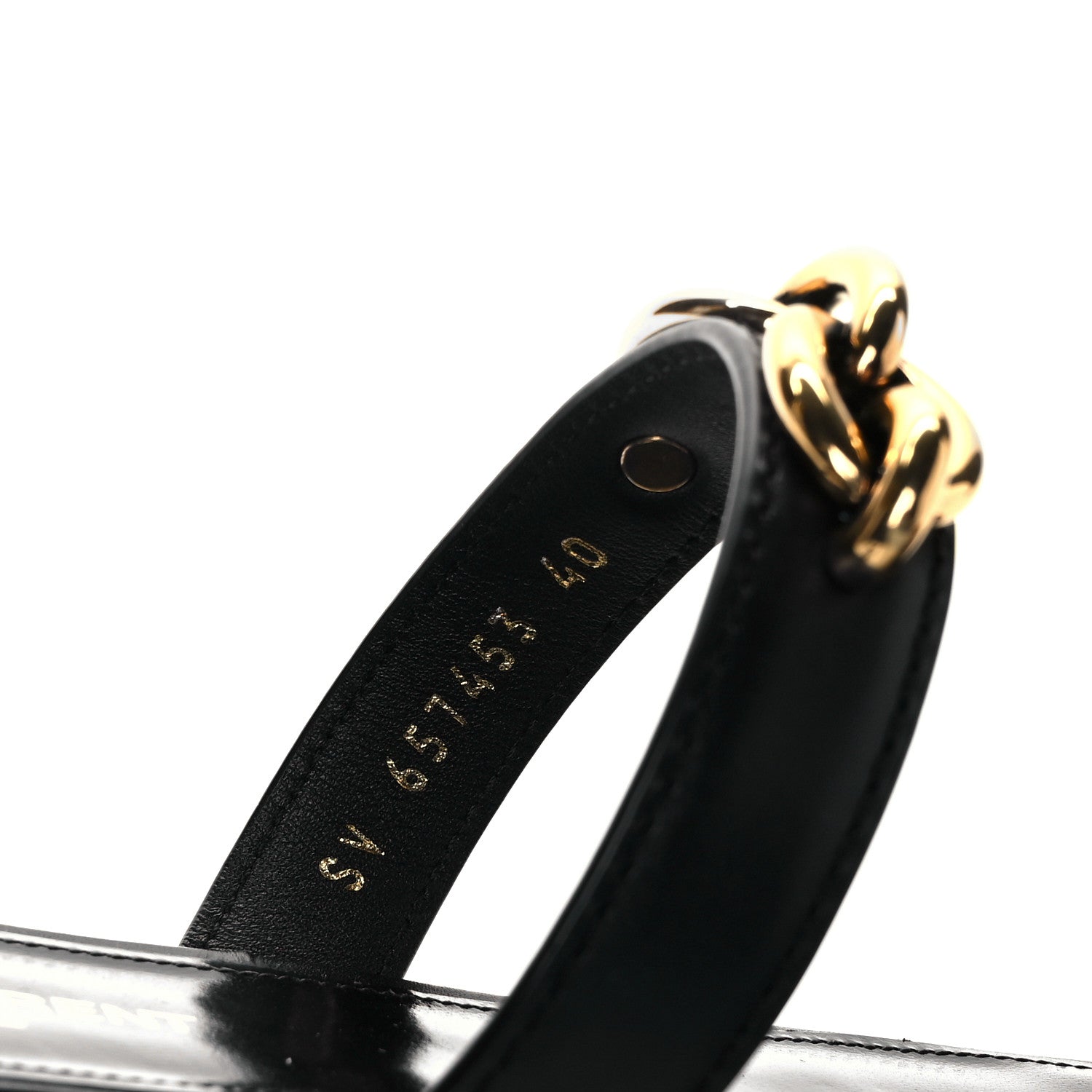 Saint Laurent Calfskin Chain Jota Maillon Sandals 40 Black 7 of 9