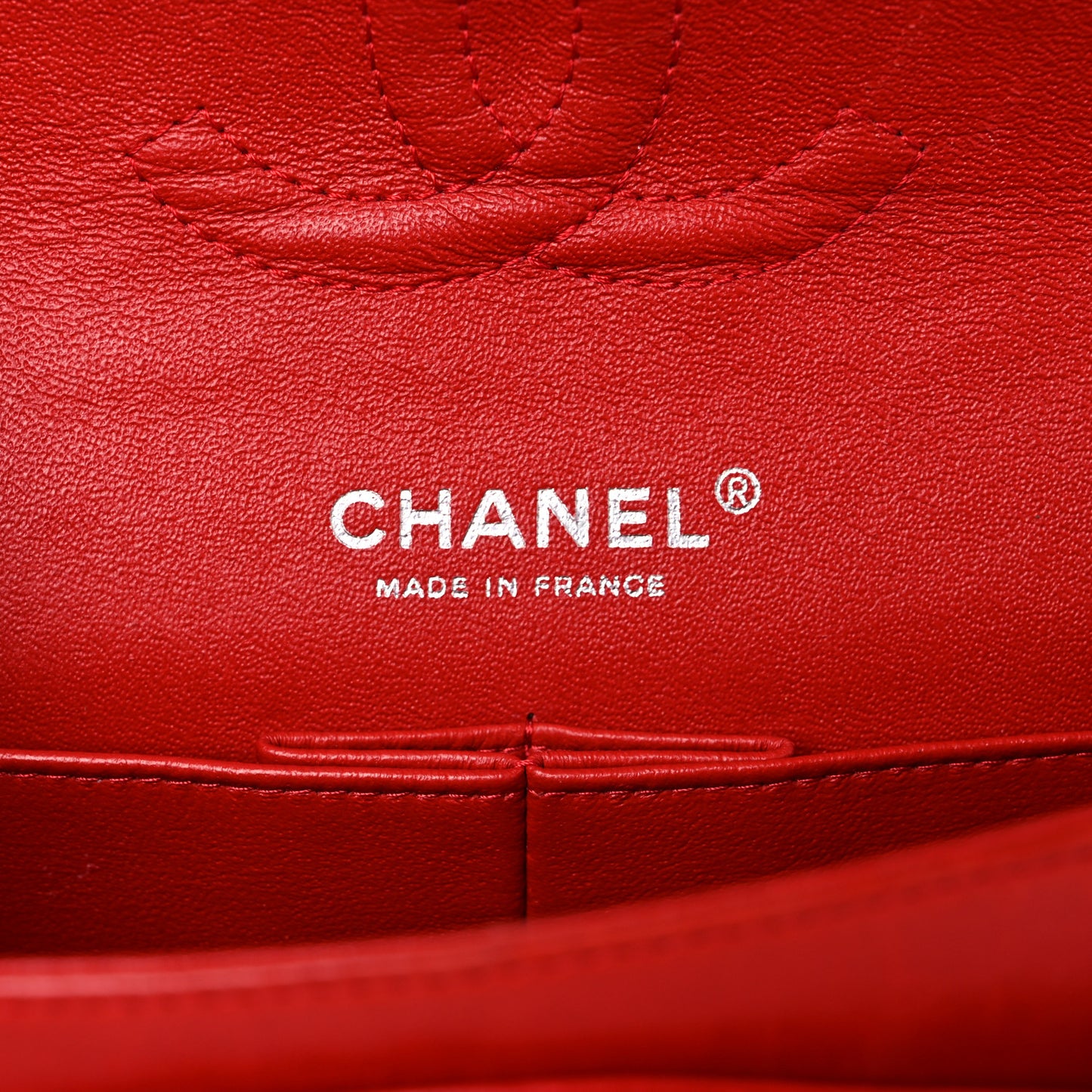 Lambskin Quilted Medium Double Flap Red