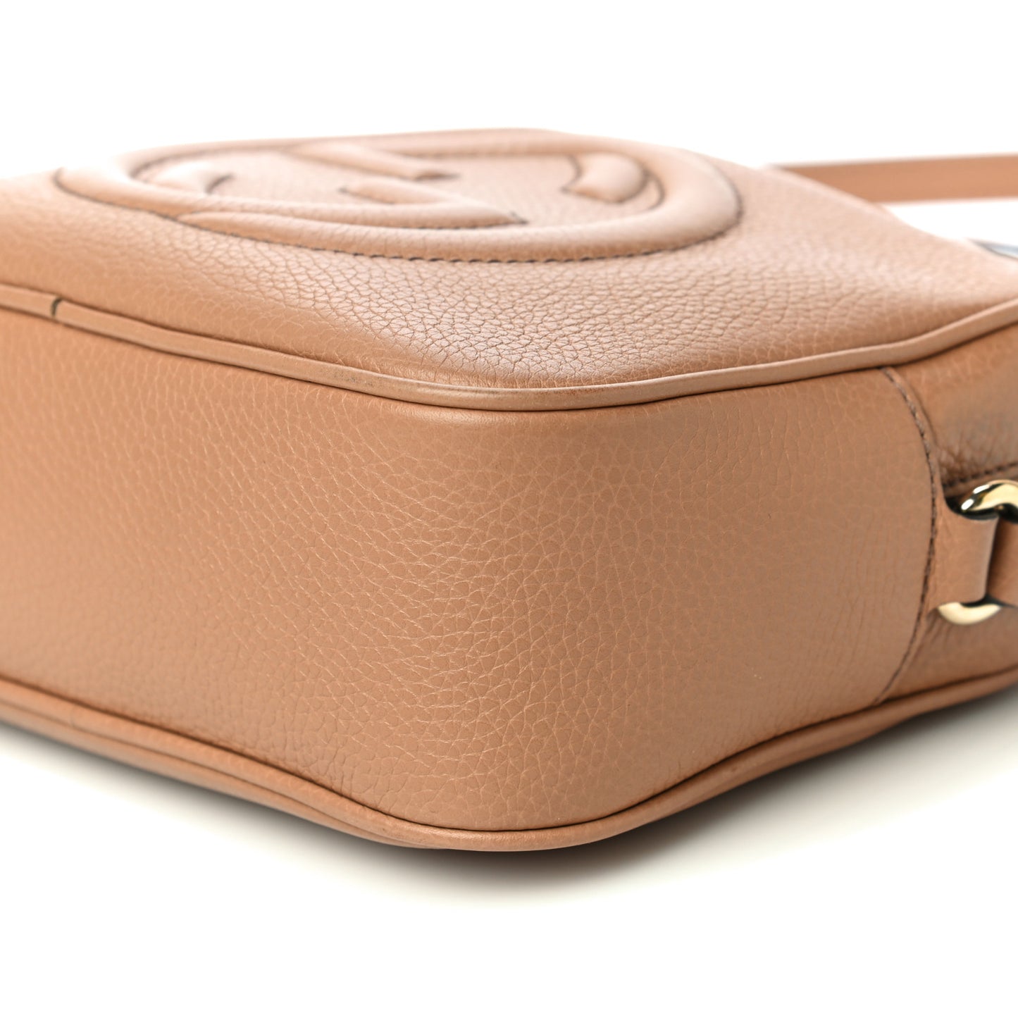 Pebbled Calfskin Small Soho Disco Bag Camelia