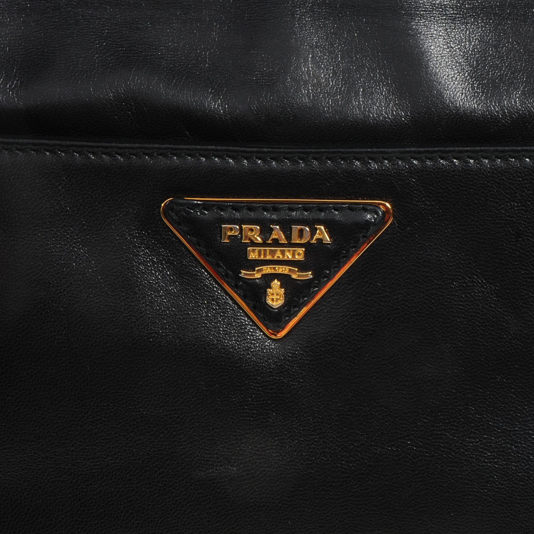 Prada Nappa Rose Flap Clutch Black 9 of 9