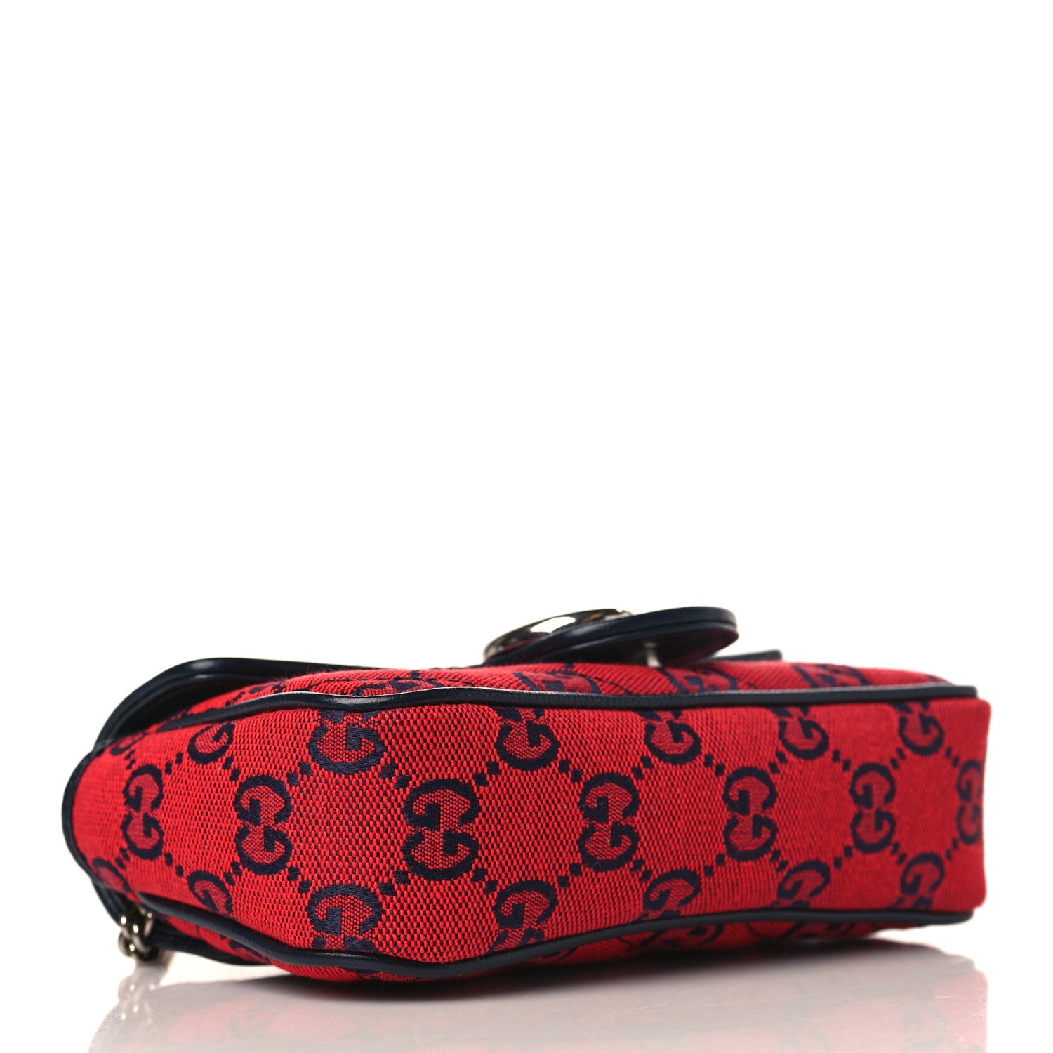 Gucci Monogram Multicolor Matelasse Diagonal Super Mini GG Marmont Shoulder Bag Red Blue 3 of 9