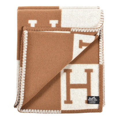 Hermes Wool Cashmere Avalon Blanket Ecru Camel 2 of 3