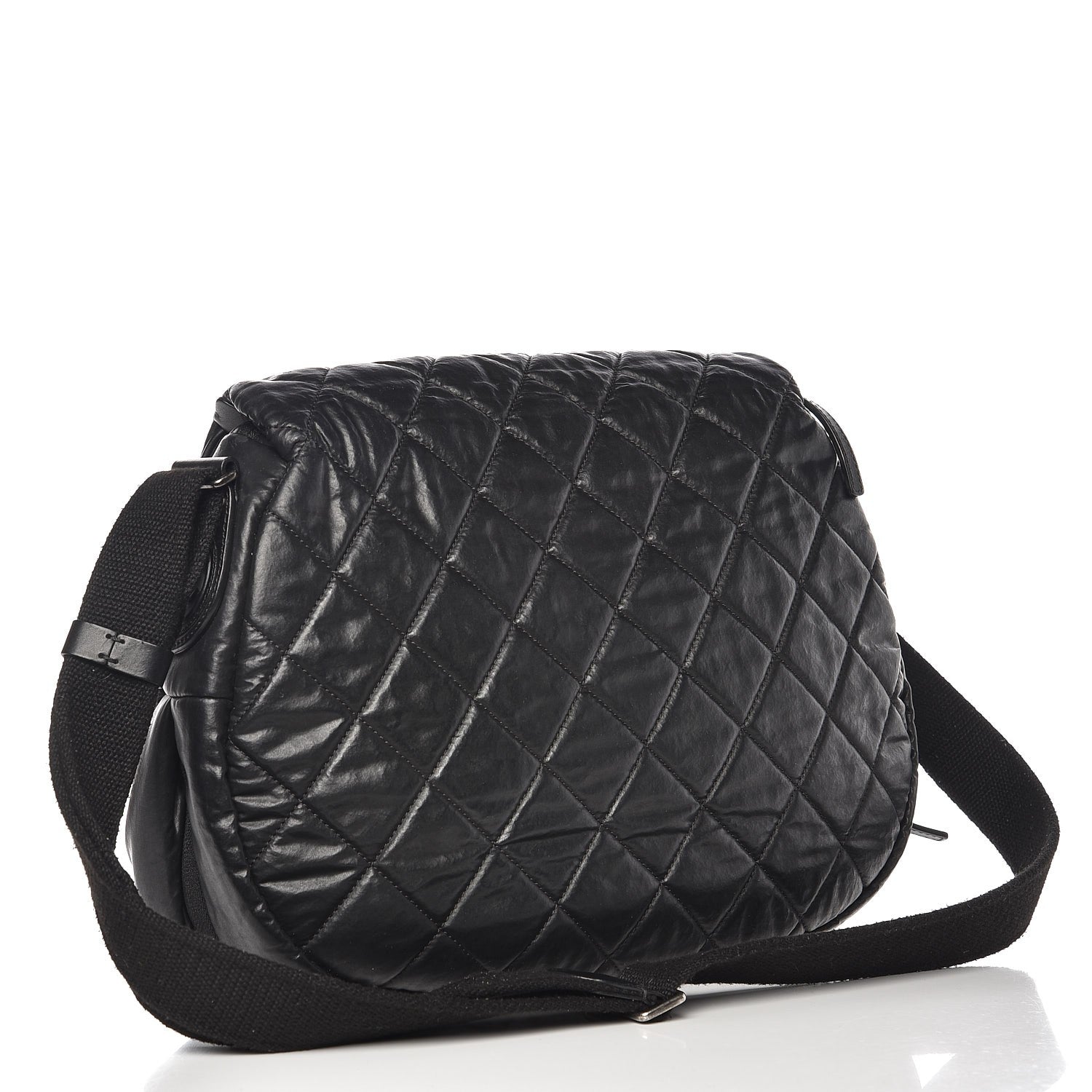 Chanel Coated Canvas Quilted Expandable Messenger Black 3 of 9