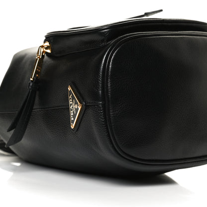 Prada Glace Calfskin Embossed Secchiello Bucket Bag Black 9 of 12