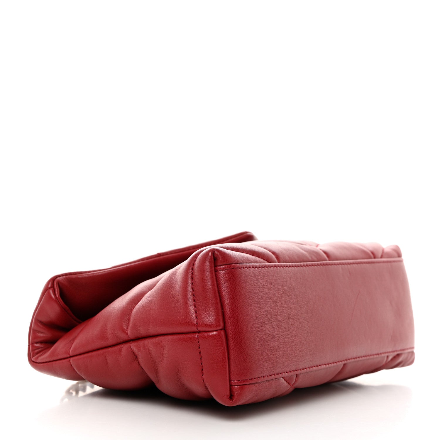 Saint Laurent Lambskin Quilted Toy Loulou Puffer Monogram Chain Satchel Opium Red 4 of 12