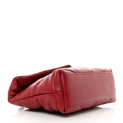 Saint Laurent Lambskin Quilted Toy Loulou Puffer Monogram Chain Satchel Opium Red 4 of 12