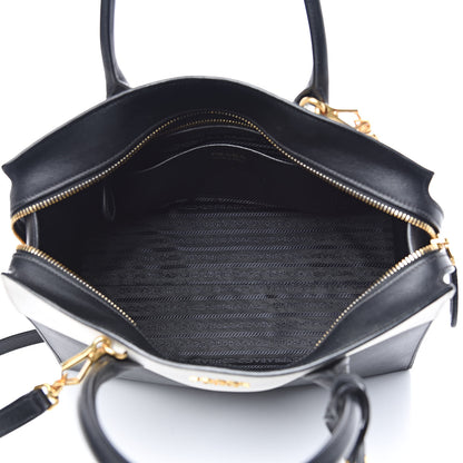 Prada Saffiano City Calf Medium Esplanade Tote Black White 5 of 11