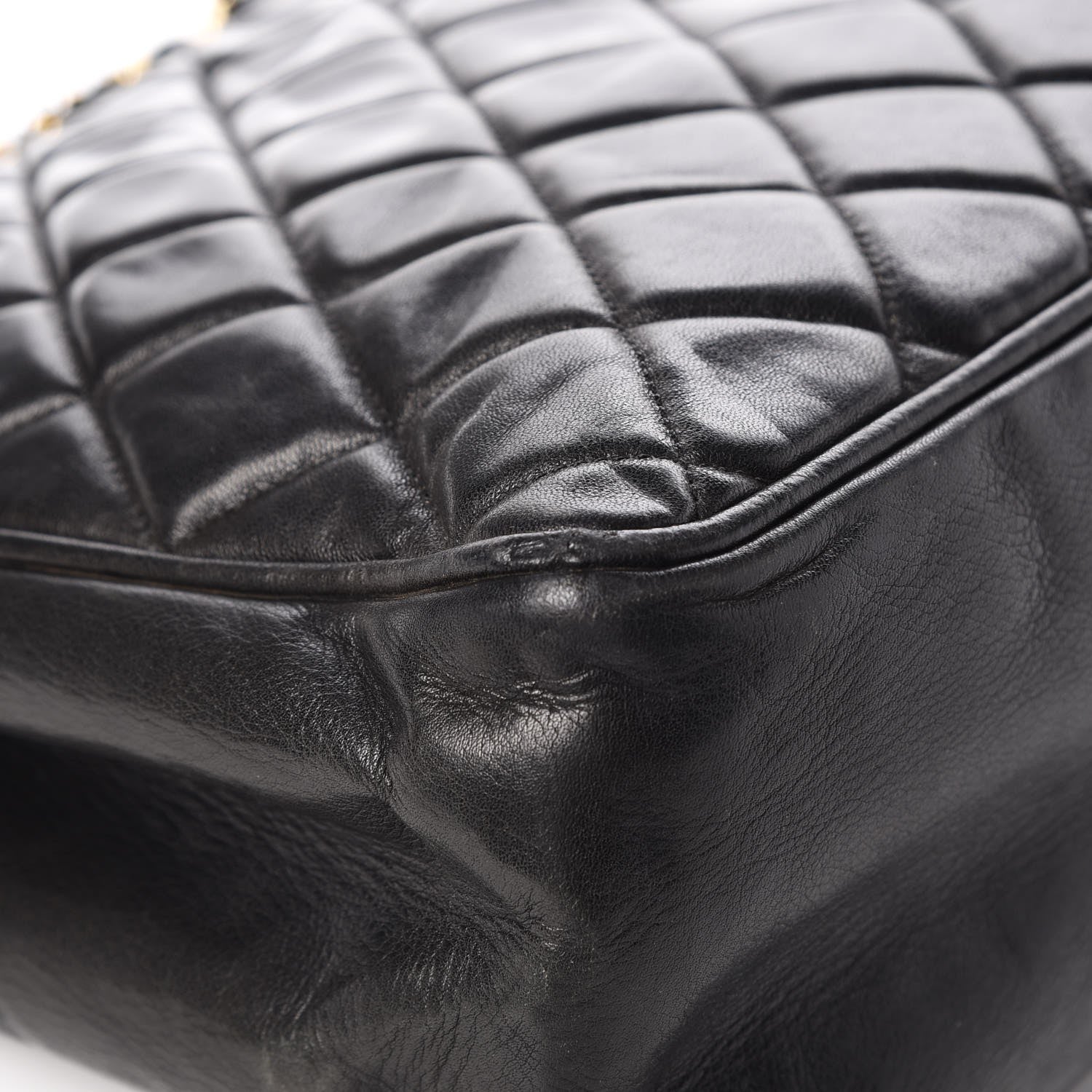 Chanel Lambskin Quilted Shopper Tote Black 12 of 16