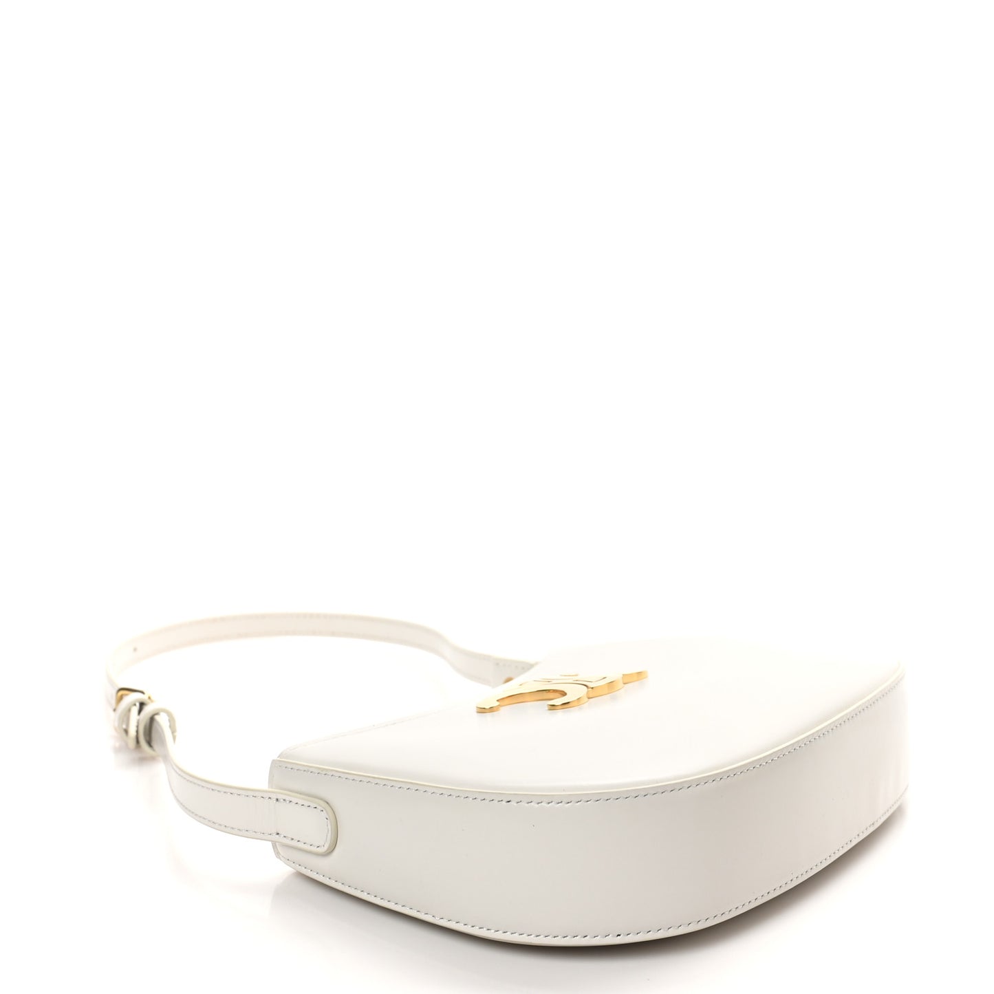 Shiny Calfskin Medium Tilly Triomphe Shoulder Bag Rice