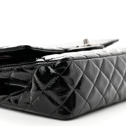 Chanel Crumpled Patent Quilted Medium Double Flap Black 9 of 14