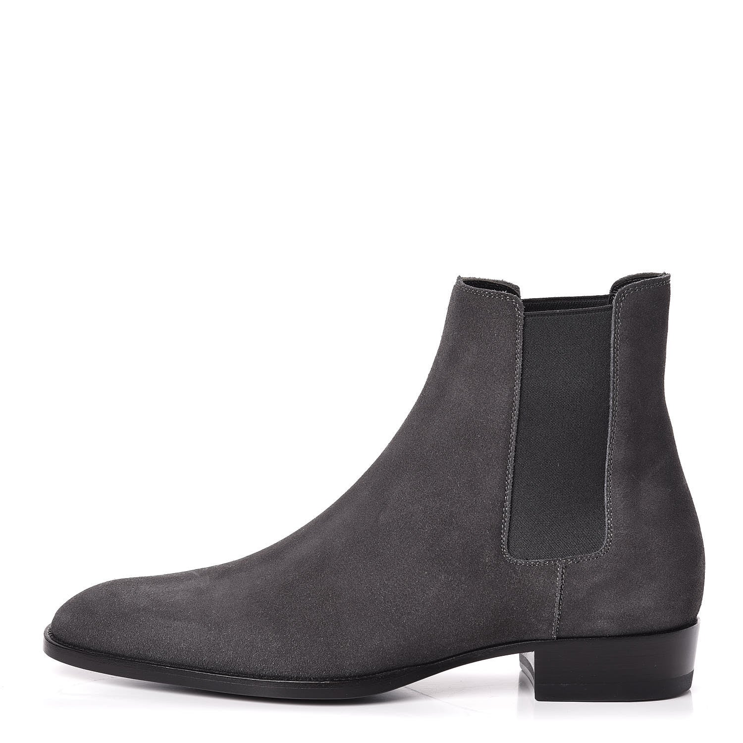 Saint Laurent Suede Mens Wyatt Chelsea Boots 40 Paris Fog 1 of 9