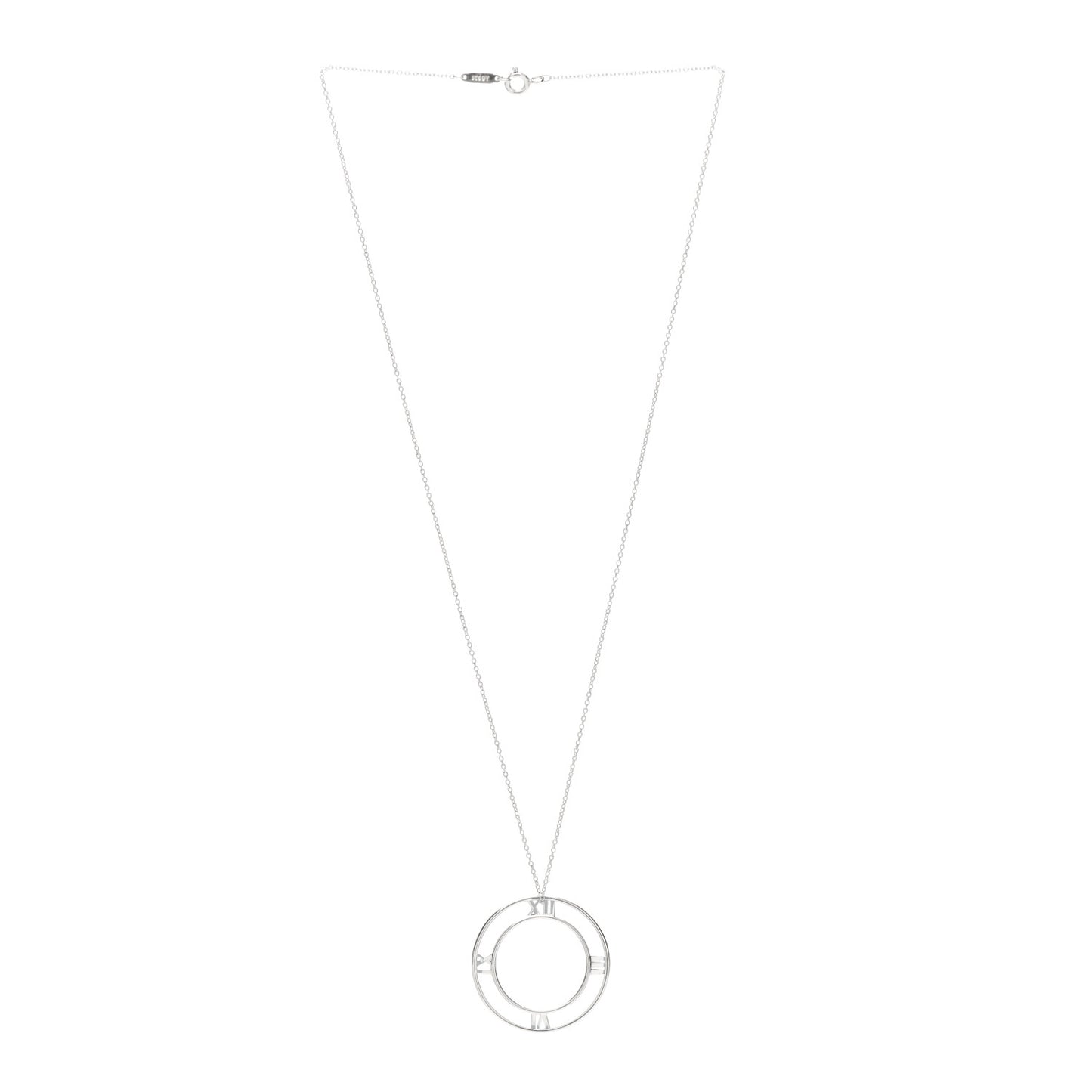 Sterling Silver Large Atlas Open Pendant Necklace