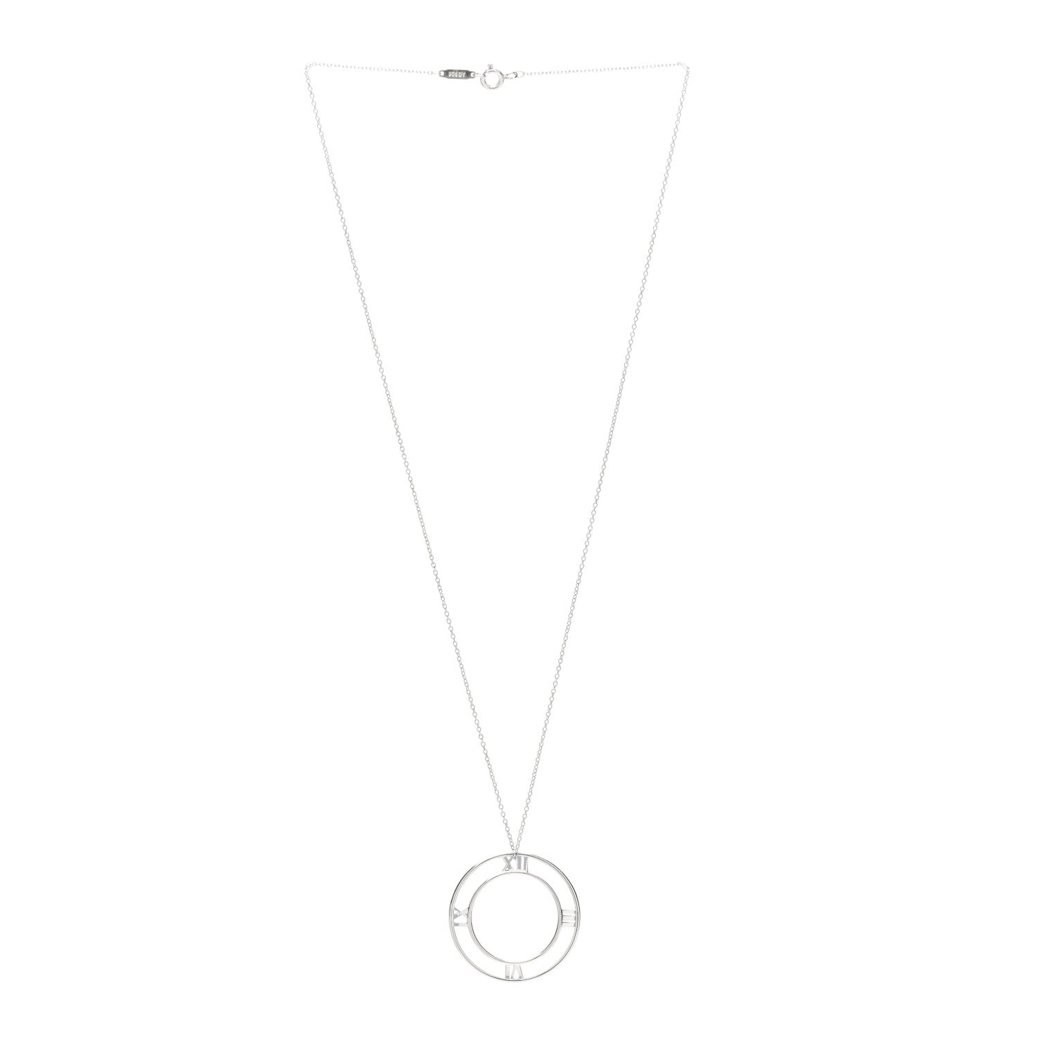 Tiffany Sterling Silver Large Atlas Open Pendant Necklace 3 of 6