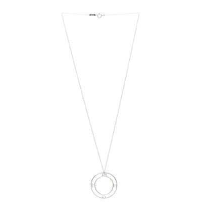 Tiffany Sterling Silver Large Atlas Open Pendant Necklace 3 of 6