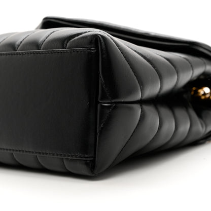 Saint Laurent Calfskin Y Quilted Monogram Small Loulou Chain Satchel Black 9 of 9